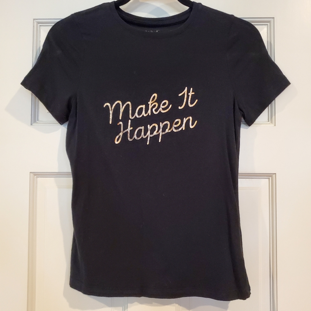 A New Day Black Make it Happen Print T Shirt XS